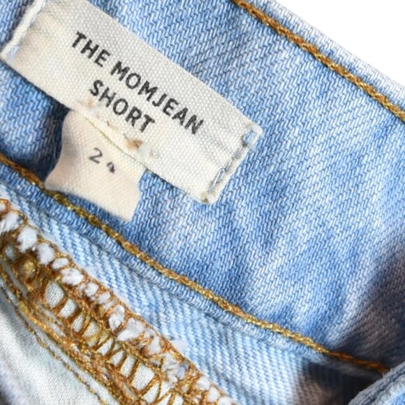 Madewell The Mom Jean Shorts Women’s Size 24 Light Wash High Rise Double Button - Picture 7 of 8